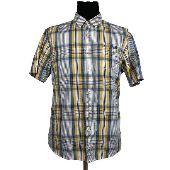 Volcom Cotton Plaid Short Sleeve Button Up Shirt - Men’s L - Picture 1 of 7